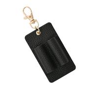 ZEPFJHE Porte-stylo en cuir avec double fentes pour organiseur de voyage, porte-clés pour ordinateur portable, journal, sac à dos, porte-stylo double avec clip en acier inoxydable, Noir