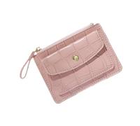 ZEPFJHE Portefeuille compact en cuir PU pour cartes, cartes de crédit et cartes de membre, rose