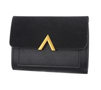 ZEPFJHE Portefeuille court en cuir synthétique élégant pour femme avec plusieurs emplacements pour cartes pour diverses occasions, Noir