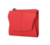 ZEPFJHE Portefeuille d'affaires élégant en cuir PU avec blocage de protection pour pièces de monnaie, poche de monnaie de voyage et emplacements pour cartes, Rouge