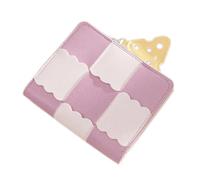 ZEPFJHE Portefeuille de poche tissé pour cartes de crédit pour fille et femme - Porte-monnaie en cuir - Porte-monnaie multi-fentes - Portefeuille court portable, rose