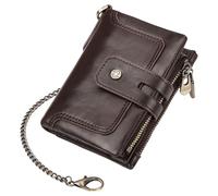 ZEPFJHE Portefeuille élégant en cuir pour homme pour cartes et espèces, sac à monnaie, sac à monnaie multifonction adapté pour un usage quotidien, Couleur café.