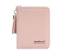 ZEPFJHE Portefeuille pour femme Porte-cartes de visite Porte-monnaie en cuir PU Poche à monnaie Portable Cartes de voyage, rose