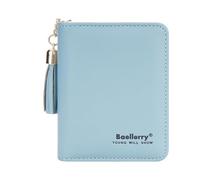 ZEPFJHE Portefeuille pour femme Porte-cartes de visite Porte-monnaie en cuir PU Poche à monnaie Portable Cartes de voyage, bleu