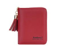ZEPFJHE Portefeuille pour femme Porte-cartes de visite Porte-monnaie en cuir PU Poche à monnaie Portable Cartes de voyage, Rouge