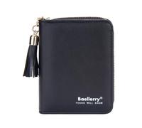 ZEPFJHE Portefeuille pour femme Porte-cartes de visite Porte-monnaie en cuir PU Poche à monnaie Portable Cartes de voyage, Noir