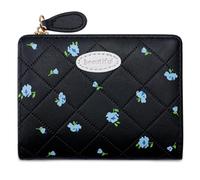 ZEPFJHE Portefeuille simple élégant porte-monnaie joli portefeuille en cuir PU sac à main à monnaie imprimé floral sac à main court avec porte-cartes en cuir PU changeant jolie fleur imprimé avec