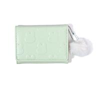 ZEPFJHE Portefeuilles compacts pour femme à trois volets en cuir synthétique - Porte-cartes de crédit - Sac à monnaie de voyage, Vert