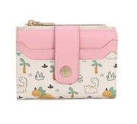 ZEPFJHE Portefeuilles compacts pour femme Pochettes tendance en cuir PU Porte-cartes de crédit Sac d'argent Sac à main de voyage, rose vif