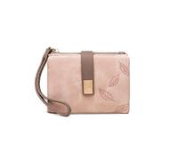 ZEPFJHE Portefeuilles compacts pour femme Pochettes tendance en cuir PU Porte-cartes de crédit Sac d'argent Sac à main de voyage, rose