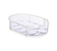 ZEPFJHE Porteœufs pour réfrigérateur Roulant avec intégré, White | Conception inclinée à deux canaux, rembourrage doux le long du parcours roulant, récupération pour le