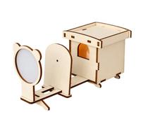 ZEPFJHE Projet Pratique d ' imagerie sténopé en Bois avec Panneaux | Assemblage pratique sans outils complexes, modèle réglable pour observer comment un trou d ' épingle forme une