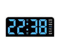ZEPFJHE Réveil LED multifonction et lampe de nuit avec affichage de l'heure, de la température, de la semaine, luminosité réglable, 12/24, outil de gestion du temps de répétition