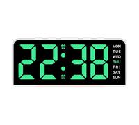 ZEPFJHE Réveil LED multifonction et lampe de nuit avec affichage de l'heure, de la température, de la semaine, luminosité réglable, 12/24, outil de gestion du temps de répétition