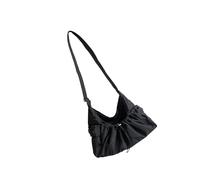 ZEPFJHE Sac à bandoulière compact résistant à l'usure avec surfaces texturées et plusieurs compartiments pour sac à bandoulière essentiel pour femme coréen automne, Noir
