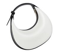 ZEPFJHE Sac à bandoulière croissant pour femme en cuir avec sangle réglable, noir/blanc, One Size