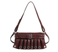 ZEPFJHE Sac à bandoulière en cuir PU pour femme - Sac rétro sous les bras - Pour l'automne et l'hiver - Bandoulière rétro, b, One Size
