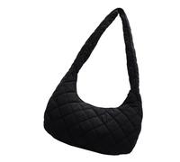 ZEPFJHE Sac à bandoulière matelassé élégant pour femme en tissu nylon pratique, sac à bandoulière spacieux pour le travail et les sorties décontractées, sac tendance pour femme, Noir , One Size