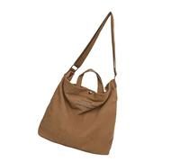 ZEPFJHE Sac à bandoulière multifonction en toile avec grande capacité pour étudiants, sac à livres, sac d'école, de voyage, sac à bandoulière rétro, marron, One Size