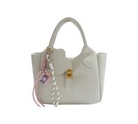 ZEPFJHE Sac à main à bandoulière moderne et léger en cuir synthétique - Plusieurs options de transport - Taille compacte - Sac seau compact pour femme, blanc, One Size