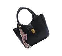 ZEPFJHE Sac à main à bandoulière moderne et léger en cuir synthétique - Plusieurs options de transport - Taille compacte - Sac seau compact pour femme, Noir , One Size