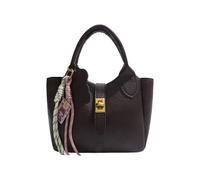 ZEPFJHE Sac à main à bandoulière moderne et léger en cuir synthétique - Plusieurs options de transport - Taille compacte - Sac seau compact pour femme, Couleur café., One Size