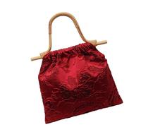 ZEPFJHE Sac à main de mariage Qipao rouge brodé chinois avec pompons, sac traditionnel pour cérémonie et mariage, Section 1.
