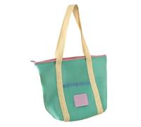 ZEPFJHE Sac à main portable pliable en maille avec design respirant, sac à main décontracté pour la plage, les voyages, la gym, le shopping, la plage pliable colorée avec tissu en maille, Vert, One