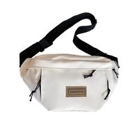 ZEPFJHE Sac banane unisexe avec sangle réglable - Petit sac à bandoulière - Sac de poitrine assorti, blanc