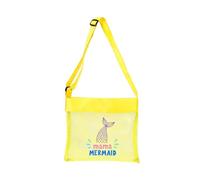 ZEPFJHE Sac de plage en maille de nylon imperméable et respirant avec bandoulière réglable - Porte-jouets d'eau portable - Grande capacité - Pliable - Pour enfants, Couleur jaune., Taille unique