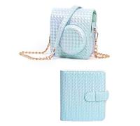 ZEPFJHE Sac pour appareil photo avec album photo pour Mini12 - Pochette de voyage - Sac à bandoulière pour voyage, Symphony Blue, Ensemble de bagages