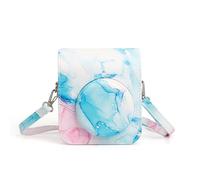 ZEPFJHE Sac pour appareil photo portable, petit étui pour appareil photo, sac à bandoulière coloré en cuir PU, motif tendance pour appareil photo Mini12, Dream Wave, Ensemble de bagages