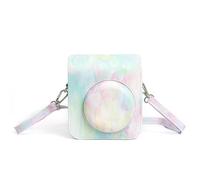 ZEPFJHE Sac pour appareil photo portable, petit étui pour appareil photo, sac à bandoulière coloré en cuir PU, motif tendance pour appareil photo Mini12, Dream Bubble, Ensemble de bagages