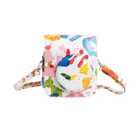 ZEPFJHE Sac pour appareil photo portable, petit étui pour appareil photo, sac à bandoulière coloré en cuir PU, motif tendance pour appareil photo Mini12, Imprimé palmiers Watercolo, Ensemble de