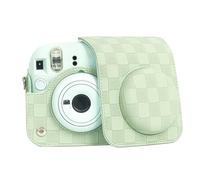 ZEPFJHE Sac pour appareil photo portable, petit étui pour appareil photo, sac à bandoulière en polyuréthane, sac à main tendance pour appareil photo Mini12, Vert, Ensemble de bagages