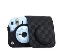 ZEPFJHE Sac pour appareil photo portable, petit étui pour appareil photo, sac à bandoulière en polyuréthane, sac à main tendance pour appareil photo Mini12, Noir , Ensemble de bagages