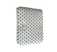 ZEPFJHE Sac pour ordinateur portable professionnel avec motif à pois et bretelles réglables, poignée épaisse, absorption des chocs, pour les entreprises, blanc, 11-inch