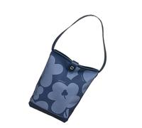 ZEPFJHE Sac seau élégant à motif floral pour femme, sac à bandoulière tendance, grande capacité, sac à main ou sur l'épaule, sac à main à compartiments organisés, bleu, One Size