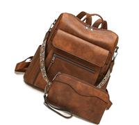 ZEPFJHE Sacs à dos pour femmes, sacs à dos en cuir imperméables et antivol, sac à dos de voyage convertible, sac à main, sac à main pour femmes, sacs à dos pour femmes, Marron bicolore