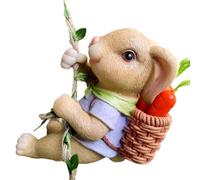 ZEPFJHE Sculpture de lièvre grimpant en résine peinte à la main pour décoration de jardin extérieure pour intérieur et extérieur Décoration d'arbre mignonne