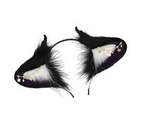 ZEPFJHE Serre-tête avec oreilles de diable ethnique pour Halloween, jeu de rôle, accessoire de costume, bandeau de fête