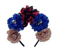 ZEPFJHE Serre-tête de sorcière, diable, rose, fleur foncée pour carnaval, fête, costume de diable d'Halloween pour adultes