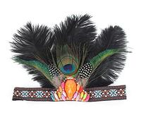 ZEPFJHE Serre-tête élastique ethnique avec strass pour femme, accessoire de cheveux pour Halloween, fête de mariage, mariée