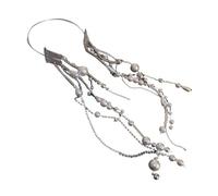 ZEPFJHE Serre-tête élégant avec perles longues et pampilles - Accessoire de cheveux pour femmes et filles