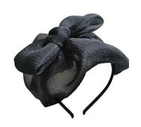 ZEPFJHE Serre-tête tête de mort avec nœud papillon en tulle français demi-chapeau fin pour femme Teaparty couverture de cheveux formelle décoration de cheveux pour femme Charleston Costume Serre-tête