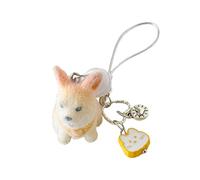 ZEPFJHE Shiba Dog En Forme De Téléphone Portable Téléphone Lanyard Light Lightweight Portable Accessory Décoration Pour Les Adultes Flocks Animal Keyring