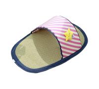 ZEPFJHE SlipperShape Lit rafraîchissant pour animal domestique avec base en rotin respirant antidérapant et tapis réduisant la chaleur pour chiens et chats Lit rafraîchissant pour intérieur et