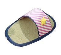 ZEPFJHE SlipperShape Lit rafraîchissant pour animal domestique avec base en rotin respirant antidérapant et tapis réduisant la chaleur pour chiens et chats Lit rafraîchissant pour intérieur et