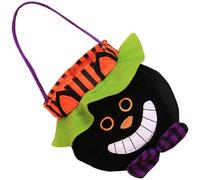 ZEPFJHE Sorcières Vampires Citrouilles À Thème des Parties Halloween De Faveur en Tissu Réutilisable Collecteur Bonbons pour L'événement Festives Chats Noirs