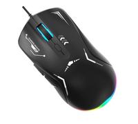 ZEPFJHE Souris de jeu filaire LED rétroéclairée à spectre LED Souris ergonomique programmable 3200 DPI souris réglable pour joueurs PC